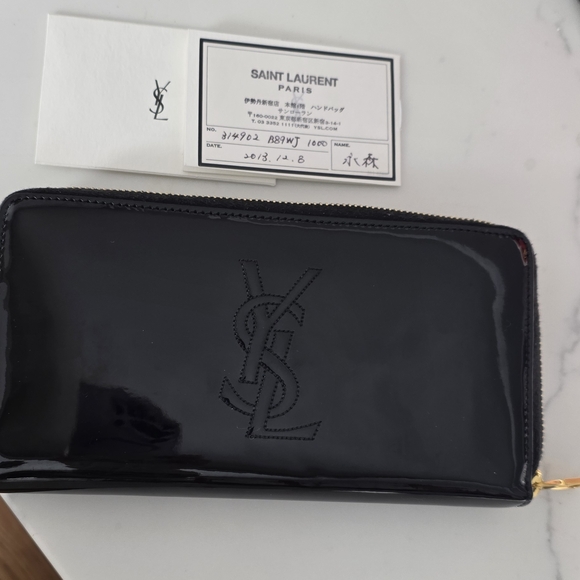 Yves Saint Laurent Patent Leather Wallet with COA - Picture 11 of 15